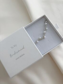 Bridesmaid Silver Pearl Diamanté Bracelet, 2 of 4