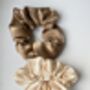 Lina Soft Scrunchie Set Of Three Golden Browns Cream, thumbnail 2 of 4