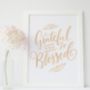 'Grateful And So Blessed' Foil Print Wall Art, thumbnail 1 of 2