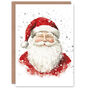 Jolly Santa Claus Snowflakes Snow Xmas Christmas Card, thumbnail 1 of 4