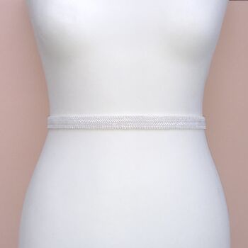 White Bead Clasped Bridal Belt Or Sash, 5 of 9