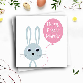 Personalised Hoppy Easter Bunny Card, 3 of 5