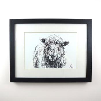 Five Framed Pen And Ink Illustrations Of Farm Animals, 10 of 11