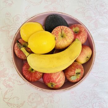 Antique Painted Pink Wooden Fruit Bowl ~ Five, 4 of 6