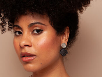 Art Deco Inspired Blue Bloom Necklace And Earrings Set, 2 of 4