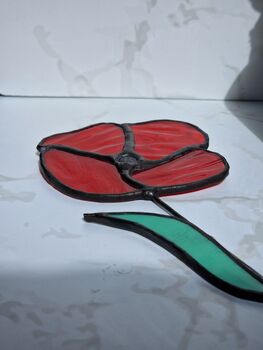 Red Poppy Everlasting Stained Glass Flowers, 4 of 7