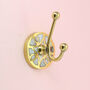 G Decor Mother Of Pearl Gold Brass Double End Coat Hook, thumbnail 1 of 2