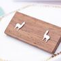 Sterling Silver Alpaca Llama Sheep Stud Earrings, thumbnail 3 of 12