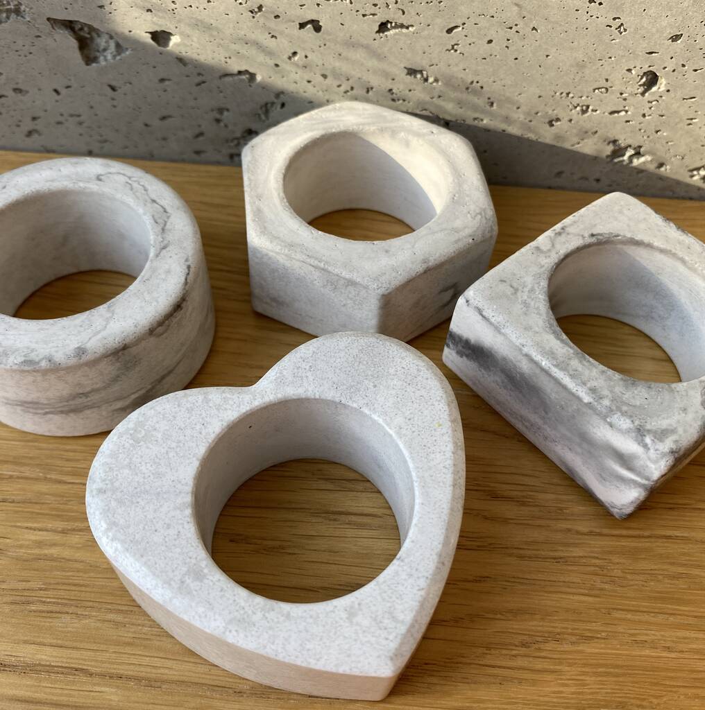 Dining Table Napkin Rings Concrete Jesmonite By UGE Creations
