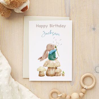 Personalised Fairy Tale Rabbit Birthday Card, 2 of 2