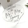 First Christmas Mr And Mrs Keepsake Bauble Card Box, thumbnail 3 of 9