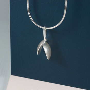 Silver Seed Pod Handmade Necklace Choice Of Chains, 3 of 4