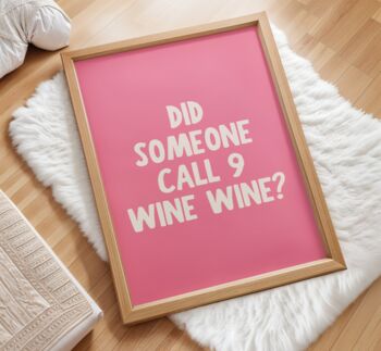 Funny Wine Wall Art Print Happy Hour Wine Bar Cart Kitchen Disco, 8 of 9