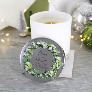 New Home Wreath Scented Christmas Candle With Lid, 6 of 7