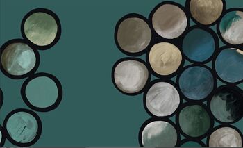 Ombré Circles Wallpaper Turquoise, 7 of 7
