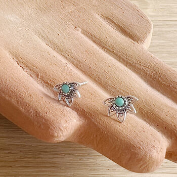 Star Flower Turquoise Studs, 7 of 11