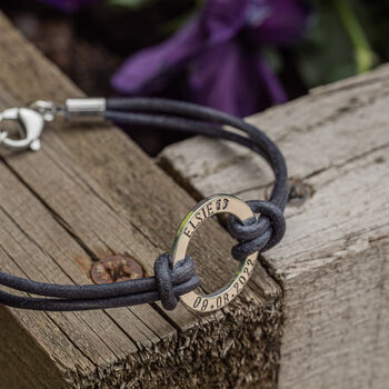 Personalised Leather Washer Bracelet, 5 of 7