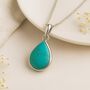 Personalised Sterling Silver Turquoise Teardrop Necklace, thumbnail 1 of 11