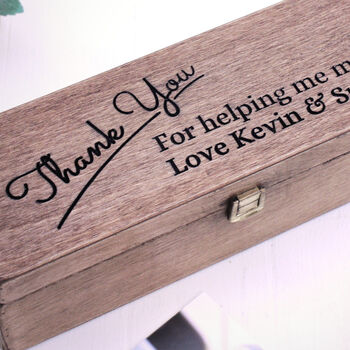 Personalised Wooden Thank You Carved Wine Box, 3 of 3