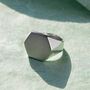 Men's Hexagonal 18k Gold Plated Silver Signet Ring, thumbnail 6 of 6