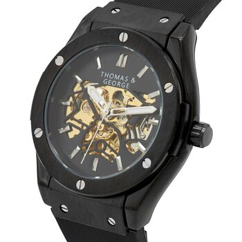 Mens Watch Automatic Skeleton Watch Norway Black Edition, 2 of 10