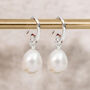 Sterling Silver White Freshwater Pearl Drop Earrings, thumbnail 2 of 8