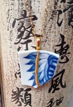 Japanese Kintsugi Pendant With Dragon Detail, 3 of 4
