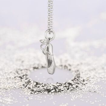 Sterling Silver Pointe Ballet Shoe Necklace, 4 of 12