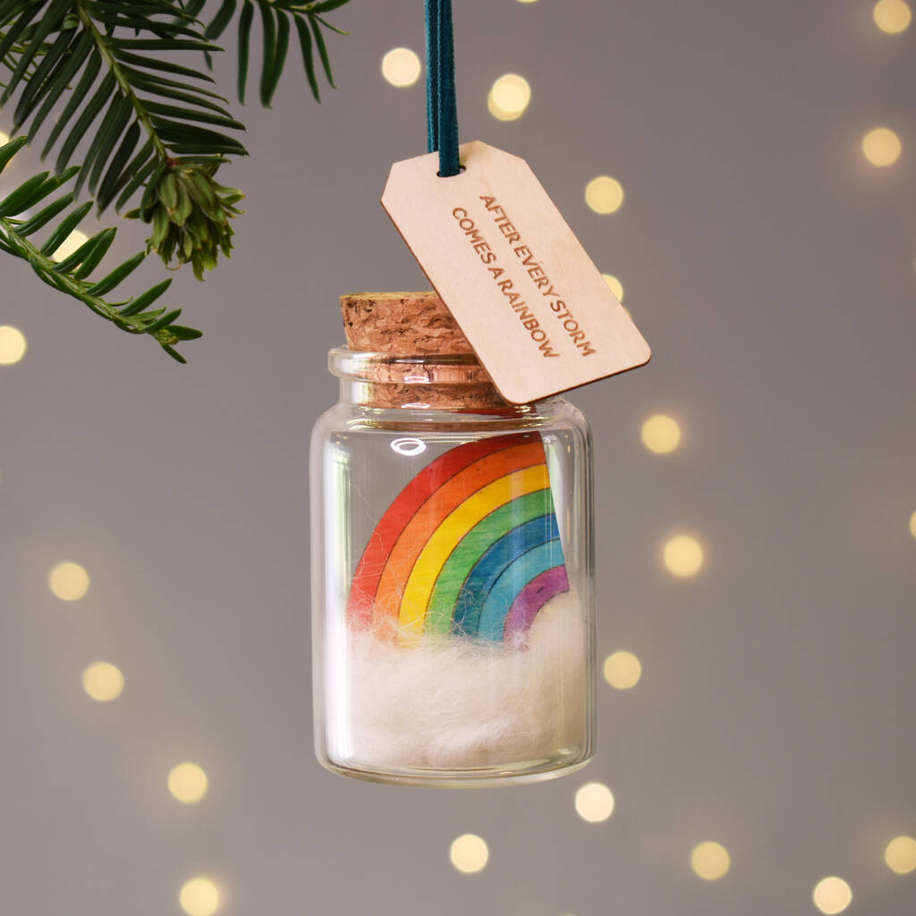 Rainbow Keepsake Christmas Tree Decoration Bauble, 1 of 3