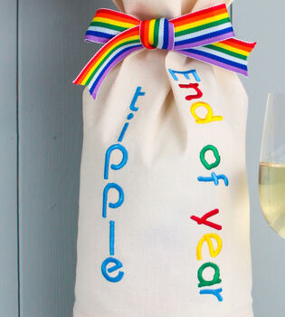 Teachers 'End Of Year' Embroidered Wine Bag, 2 of 3