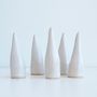 Handmade White Gloss Ceramic Ring Holder Cones, thumbnail 10 of 11