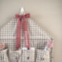Personalised Beige Gingham Ruffle Advent Calendar Velvet Bow, thumbnail 3 of 9