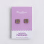 Granny Square Wooden Earrings, thumbnail 3 of 4