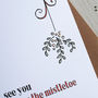 Under The Mistletoe, Personalised Christmas Card, thumbnail 3 of 4