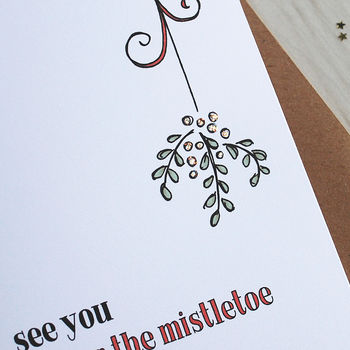 Under The Mistletoe, Personalised Christmas Card, 3 of 4
