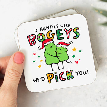 'If Aunties Were Bogeys' Christmas Coaster, 2 of 2