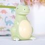 Ceramic Green Dinosaur Money Box, Bank, Boxed, thumbnail 1 of 4