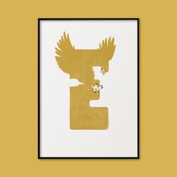 E For Eagle Children's Initial Print, 3 of 3