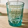 Aurielle Embossed Turquoise Tumbler Glass, thumbnail 1 of 3
