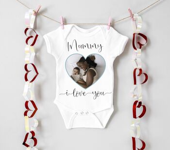 Personalised I Love You Mummy Photo Babygrow Or Sleepsuit, 3 of 4