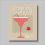 Strawberry Daiquiri Cocktail Print Four Colour Options, thumbnail 8 of 8