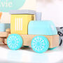 Pastel Wooden Animal Train With Personalised Bag, thumbnail 3 of 7