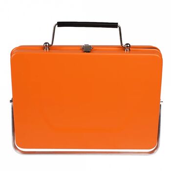Burnt Orange Portable Suitcase Barbecue, 3 of 7