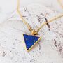 The Triangle Lapis Lazuli Necklace, Gold Plated, thumbnail 1 of 10