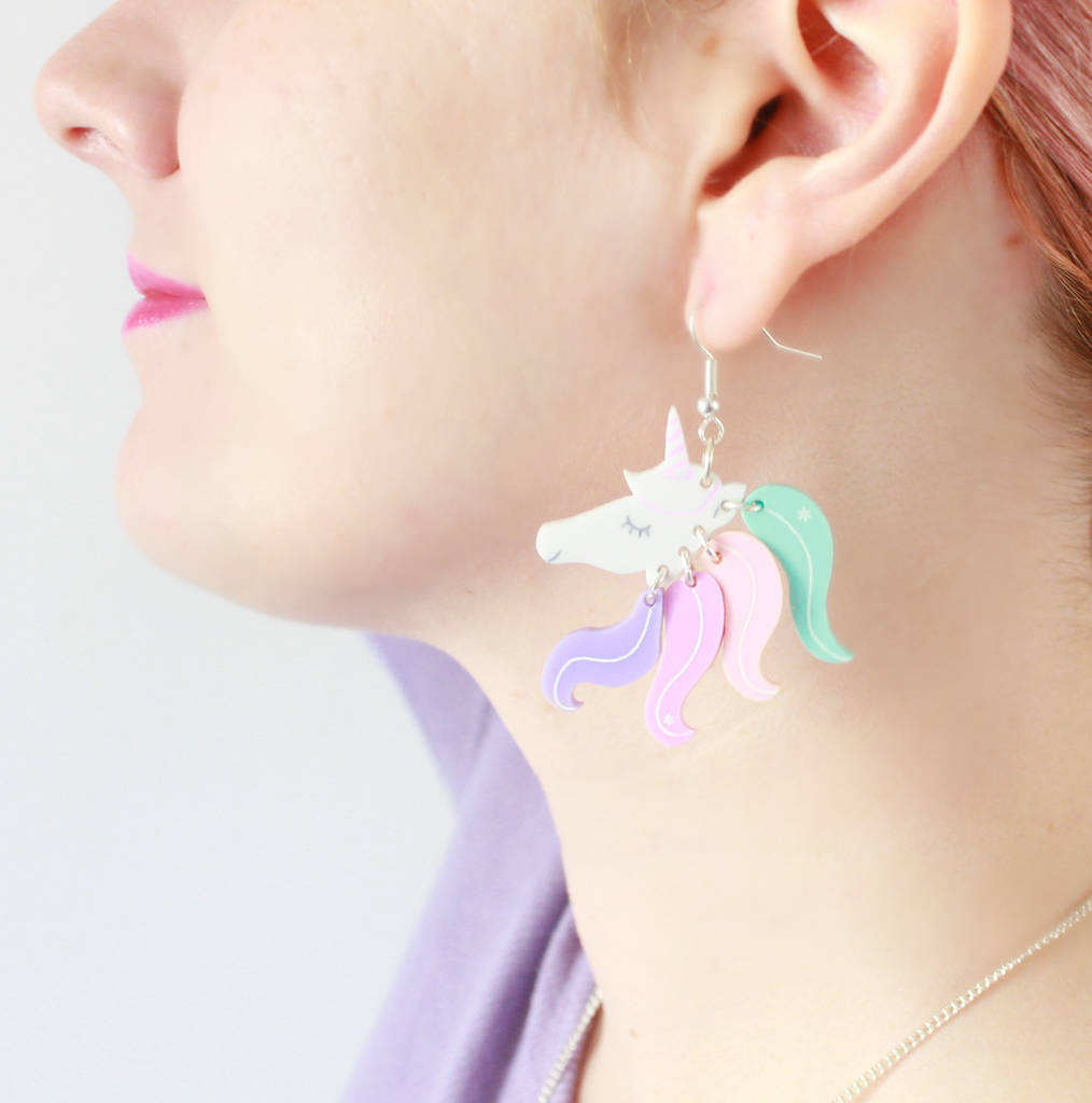 unicorn earrings by i love crafty