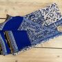 Handmade Fair Trade Paisley Blue And Oatmeal Blanket, thumbnail 1 of 5
