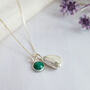 May Birthflower Birthstone Sterling Silver Necklace, thumbnail 4 of 8
