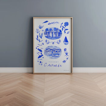 Scenes Of Croatia Blue Tile Inspired Travel Print, 2 of 11