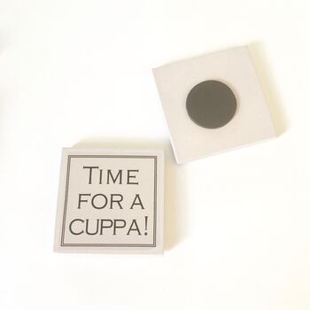 Pair Of 'Time For A Cuppa' Hand Painted Fridge Magnets, 3 of 3