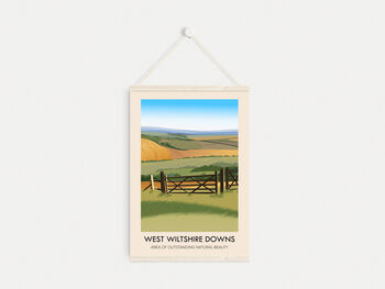 West Wiltshire Downs Aonb Travel Poster, 6 of 8